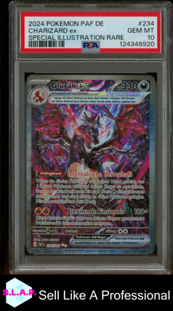 CHARIZARD EX SPECI4L ILL RARE POKEMON GER PAF DE-PALDEAN FATES 2024 234 PSA 10 - Image 1