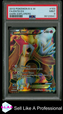 FA/ENTEI EX DARK EXPLORERS POKEMON BLACK & WHITE DARK EXPLORERS 2012 103 PSA 9 - Image 1