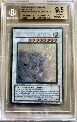 Yugioh BGS 9.5 Stardust Dragon Ghost Rare 1st Edition TDGS-EN040 - Image 1