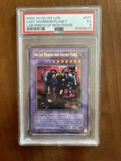 Yugioh | The Last Warrior from Another Planet LON-077 MISPRINT Double Foil PSA 5 - Image 1