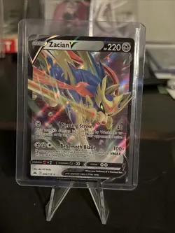 Pokemon Zacian V 095/159 Crown Zenith Ultra Rare Holo JUMBO Promo Card NM - Image 1