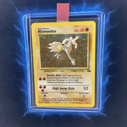 ⭐Hitmonlee 7/62 ⭐ Original Holo Rare Fossil Set Pokemon Card 1999 - Image 1