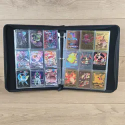 Pokemon Fan Art Gold Foil Holo Cards Job Lot 170+ VMAX GX V with Binder - Image 1