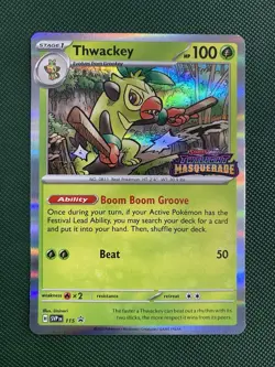Thwackey SVP115 STAFF Twilight Masquerade Prerelease Promo Pokemon TCG Card - Image 1