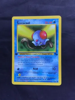 Pokemon Cards: Fossil 1st Edition Common: Tentacool 56/62 - Image 1