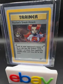 Rocket's Sneak Attack- 16/82 - Pokemon Team Rocket Unlimited Holo Rare Card LP - Image 1