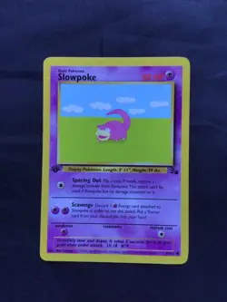 Pokemon Cards: Fossil 1st Edition Common: Slowpoke 55/62 - Image 1