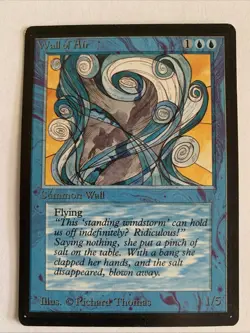 Wall of Air Limited Edition - Beta Edition Regular Magic The Gathering MTG Card - Image 1