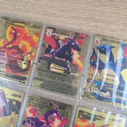 Pokemon Fan Art Gold Foil Charizards VMAX GX V Job Lot x9 Cards - Image 3