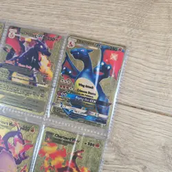 Pokemon Fan Art Gold Foil Charizards VMAX GX V Job Lot x9 Cards - Image 4