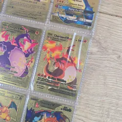 Pokemon Fan Art Gold Foil Charizards VMAX GX V Job Lot x9 Cards - Image 5
