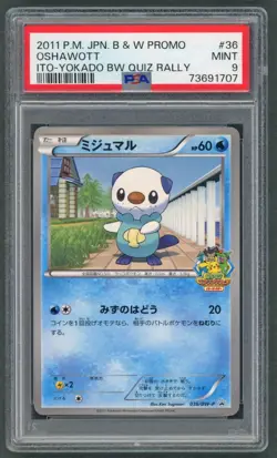 Pokemon Cards - PSA 9 Oshawott 036/BW-P - ITO Yokado BW Quiz Rally JPN - MINT - Image 1