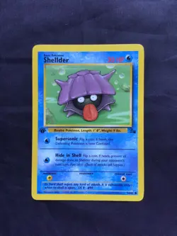 Pokemon Cards: Fossil 1st Edition Common: Shellder 54/62 - Image 1