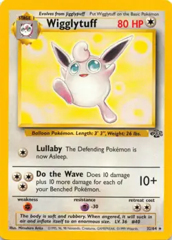 Wigglytuff 32/64 - Jungle SET - Rare - NON-HOLO - VINTAGE WOTC Pokemon Card - NM - Image 1