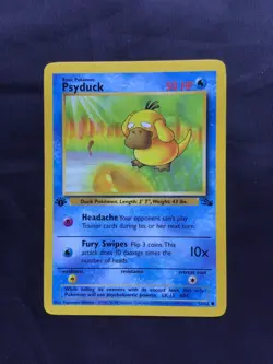 Pokemon Cards: Fossil 1st Edition Common: Psyduck 53/62 - Image 1