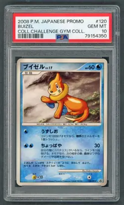 Pokemon Cards - PSA 10 Buizel 120/DP-P - JPN Gym Challenge Promo - GEM MT PSA10 - Image 1