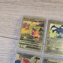 Pokemon Fan Art Gold Foil Charizards VMAX GX Job Lot x9 Cards - Image 2