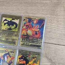 Pokemon Fan Art Gold Foil Charizards VMAX GX Job Lot x9 Cards - Image 4