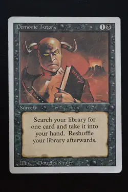 Magic The Gathering MTG DEMONIC TUTOR Revised HP Damaged - Image 1