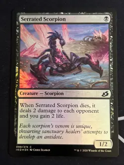 1x Foil Serrated Scorpion (099) Ikoria: Lair of Behemoths LP MTG Magic x1 MKE - Image 1