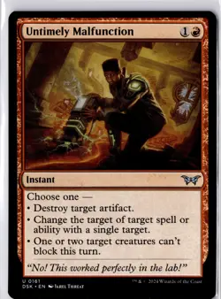 Untimely Malfunction Duskmourn: House of Horror Regular NM U 0161 - Image 1