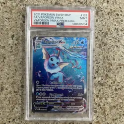 PSA 9 Vaporeon Vmax Alternate Full Art Promo Pokemon Premium Collection SWSH 182 - Image 1