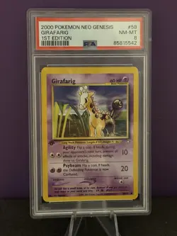 Pokemon Girafarig 1. Edition PSA 8 Neo Genesis 2000 English #58 - Image 1