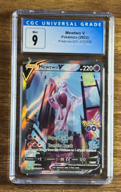 Pokemon Mewtwo V Ultra Rare Holo 2022 Pokemon GO 072/078 CGC Mint 9 - Image 1