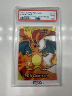 PSA 9 MINT Charizard PC3 Clear Card 2000 Topps Pokemon TV Animation - Image 1