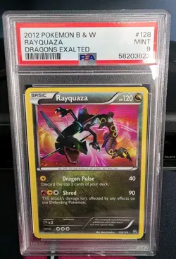POKEMON DRAGONS EXALTED RAYQUAZA #128 128/124 SECRET RARE HOLO PSA 9 MINT - Image 1