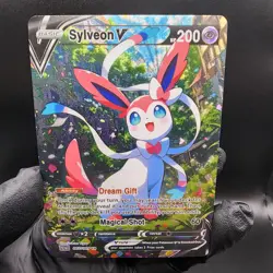 Pokemon Sylveon V Custom Made Fan Art Holo With Texture - Image 1