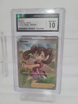 Pokemon Shauna Fusion Strike 263/264 Holo Full Art Ultra Rare CGC 10 GEM MINT - Image 2