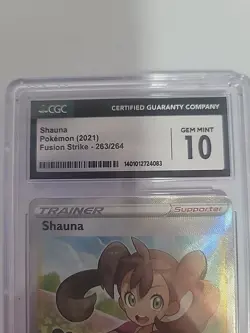 Pokemon Shauna Fusion Strike 263/264 Holo Full Art Ultra Rare CGC 10 GEM MINT - Image 5