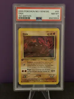 Pokemon Onix Neo Genesis PSA 8 1. Edition English #69 1st Edition - Image 1
