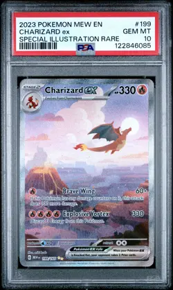 2023 POKEMON MEW EN-151 SPECIAL ILLUSTRATION RARE #199 CHARIZARD EX PSA 10 - Image 1