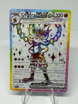 Pokemon TCG Stellar Crown Holo Ultra Rare Full Art Cinderace EX 157/142SV07 - Image 1
