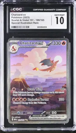 2023 POKEMON EN-151 SPECIAL ILLUSTRATION RARE #199 CHARIZARD EX PSA 10 - Image 1