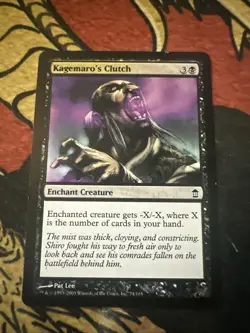 Mrg Magic Saviors Of Kamigawa Misprint Yellow Ink Error Kagemaro’s Clutch Card - Image 1