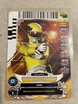 2013 Saban's Power Rangers - Action Card Game Yellow Megaforce Ranger #1-109 2rz - Image 1