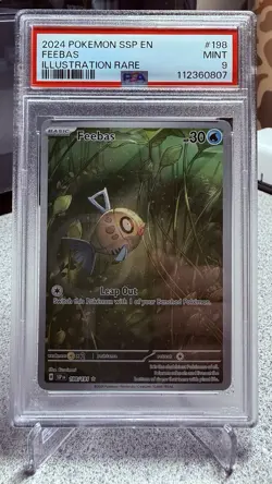 Pokemon Feebas Holo Illustration Rare Card 198/191SV08 Surging Sparks - PSA 9 - Image 1