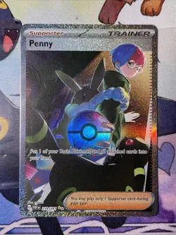 Pokemon TCG 2024 Penny Holo Card 239/091 Sv: Paldean Fates Sir NM Condition - Image 1