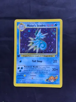 Pokemon Cards: Gym Heroes 1st Edition Rare Holo: Misty's Seadra 9/132 - Image 1