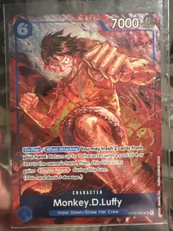 ALT ART Monkey.D.Luffy OP02-062 English SR One Piece Card Game Paramount War NM - Image 1