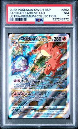 Pokemon TCG Charizard VSTAR SWSH262 UPC Black Star Holo Promo Card PSA 7 NM - Image 1