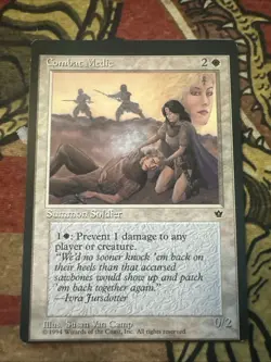 Mtg Magic Fallen Empires Combat Medic Miscut Misprint Sheet Edge Error Card - Image 1