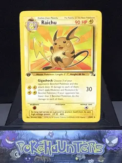 Pokemon Card Raichu 29/62 Fossil Set 1st Edition Rare Non Holo WOTC Light Play - Image 1