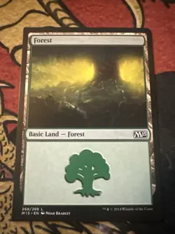 Mtg Magic M15 Misprint Error Square Corner Forest Card - Image 1