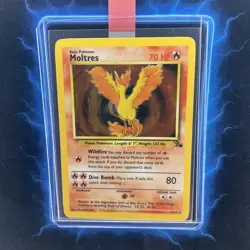 ⭐ Moltres 12/62 ⭐ Original Holo Rare Fossil Set Pokemon Card WOTC TCG 1999 - Image 1