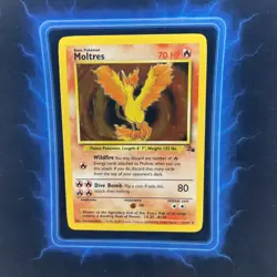 ⭐ Moltres 12/62 ⭐ Original Holo Rare Fossil Set Pokemon Card WOTC TCG 1999 - Image 2