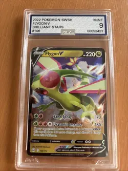 Pokemon TCG Flygon v Brilliant Stars Holo Ultra Rare Card 106/172 AGS Mint 9 - Image 1